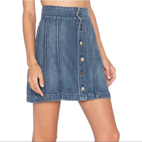 Frame Denim Le Panel Denim Mini Skirt Georgetown 29 - Picture 3 of 9
